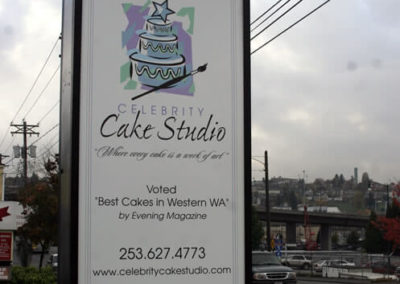 A bright new sign face for a popular Tacoma bakery.